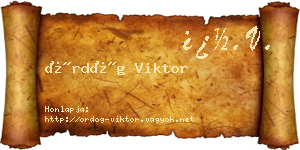 Ördög Viktor névjegykártya